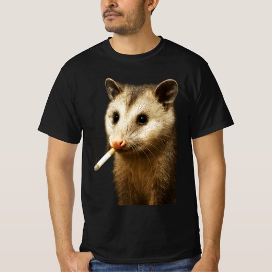 Stupid Cool Funny Opossum Meme | Roken Possum wi T-shirt (Voorkant)