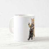 Stupid Cool Grappige Kat Meme — Rokkende Kat & Dri Koffiemok (Voorkant links)
