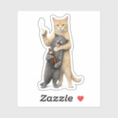 Stupid Cool Grappige Kat Meme — Rokkende Kat & Dri Sticker (Vel)