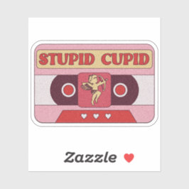 Stupid Cupid-cassettereband - Valentijnsticker Sticker