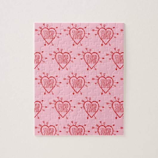 Stupid Cupid Heart With Arrows Funny Sarcastic Legpuzzel (Verticaal)