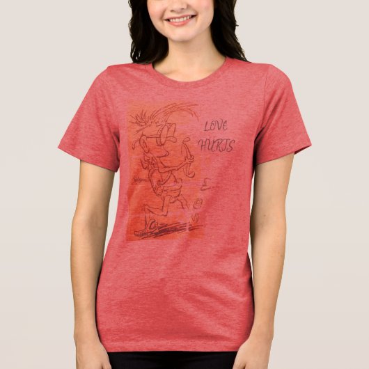 Stupid Cupid's liefde  Tri-Blend Shirt (Voorkant)