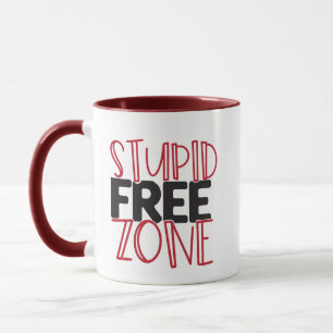Stupid Free Zone Pun Grappige Mok Nieuwigheid