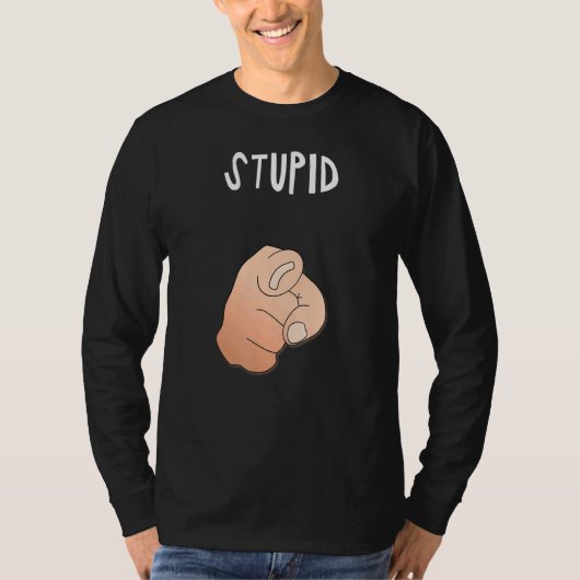 Stupid hand-irony & satire for nerds Point@u T-shirt (Voorkant)