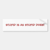 STUPID IS ZODANIG STUPID. BUMPERSTICKER (Voorkant)