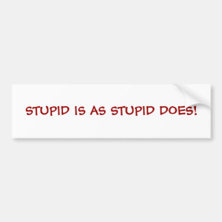 STUPID IS ZODANIG STUPID. BUMPERSTICKER