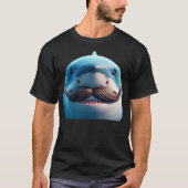 Stupid Mustache Shark for Animals and Marine Fish  T-shirt (Voorkant)