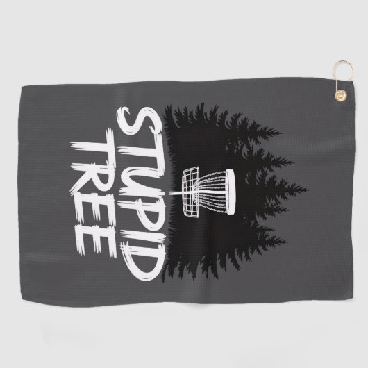 Stupid Tree Disc Golf Funny Frisbee Golf Golfer Golfhanddoek (Horizontaal)
