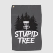 Stupid Tree Disc Golf Funny Frisbee Golf Golfer Golfhanddoek (Voorkant)