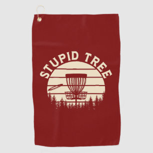 Stupid Tree Funny Disc Golf Sports Golfhanddoek