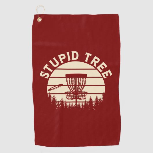 Stupid Tree Funny Disc Golf Sports Golfhanddoek (Voorkant)