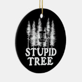 Stupid Tree Funny Disk Golf Player Flying Disk Keramisch Ornament (Rechts)