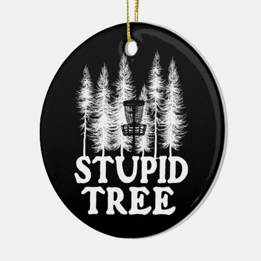 Stupid Tree Funny Disk Golf Player Flying Disk Keramisch Ornament (Links)