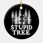Stupid Tree Funny Disk Golf Player Flying Disk Keramisch Ornament (Achterkant)