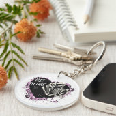 Sturdy acrylic keychain with cut pair (Voorkant Rechts)