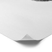 Sturdy highland koe in monochroom poster (Hoek)