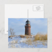 Sturdy Lighthouder op een Rocky Coast in Winter Briefkaart (Voorkant / Achterkant)
