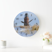 Sturdy Lighthouder op een Rocky Coast in Winter Grote Klok (Huis)