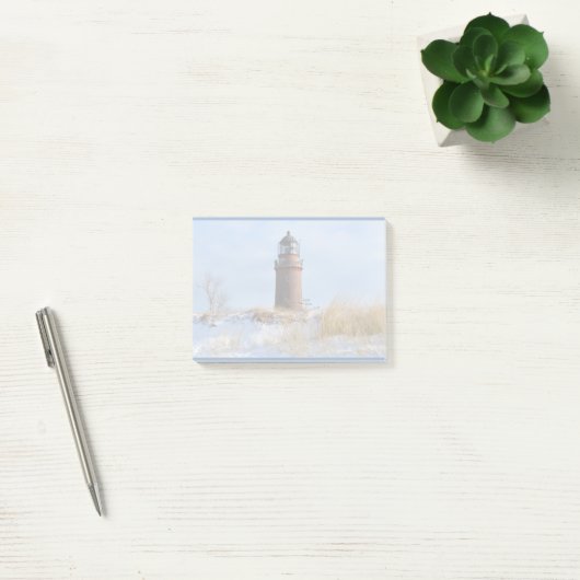 Sturdy Lighthouder op een Rocky Coast in Winter Post-it® Notes (Kantoor)