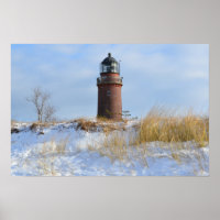 Sturdy Lighthouder op een Rocky Coast in Winter