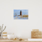 Sturdy Lighthouder op een Rocky Coast in Winter Poster (Keuken)