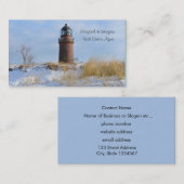 Sturdy Lighthouder op een Rocky Coast in Winter Visitekaartje (Voorkant / Achterkant)