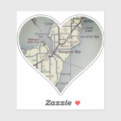 Sturgeon Bay  kaart Sticker (Vel)