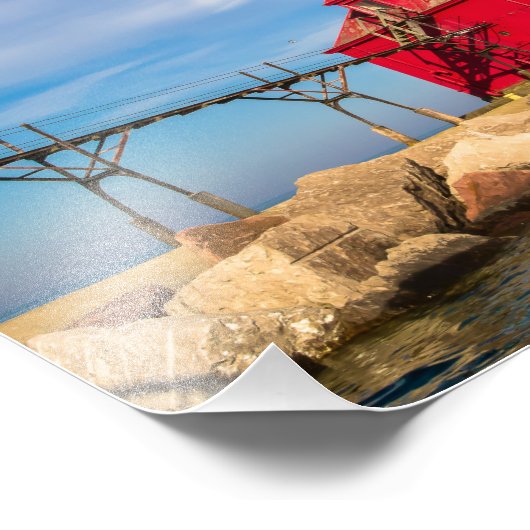 Sturgeon Bay Lighthouse Pier Foto Afdruk (Hoek)