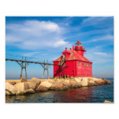 Sturgeon Bay Lighthouse Pier Foto Afdruk (Voorkant)