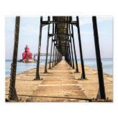 Sturgeon Bay Lighthouse Pierhead Print Foto Afdruk (Voorkant)
