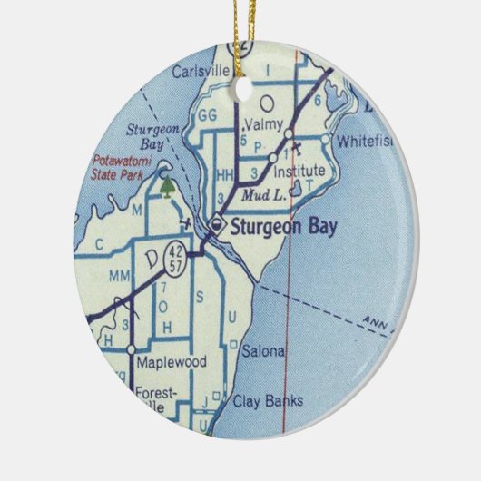 Sturgeon Bay WI Keramisch Ornament (Links)