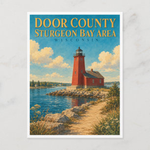 Sturgeon Bay Wisconsin Canal Lighthouse GeoSaga Briefkaart