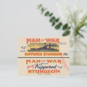 Sturgeon can Label Briefkaart (Staand voorkant)