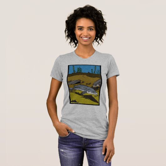 STURGEON COLORING PAGE & SCUTES - womens t-shirt (Voorkant volledig)