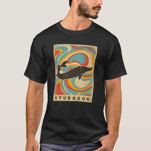  sturgeon Fish Lover Animal Retro Style T-shirt (Voorkant)