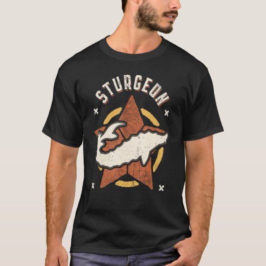 Sturgeon Fish Retro Classic Animal T-shirt (Voorkant)