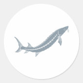 Sturgeon Fish Ronde Sticker (Voorkant)