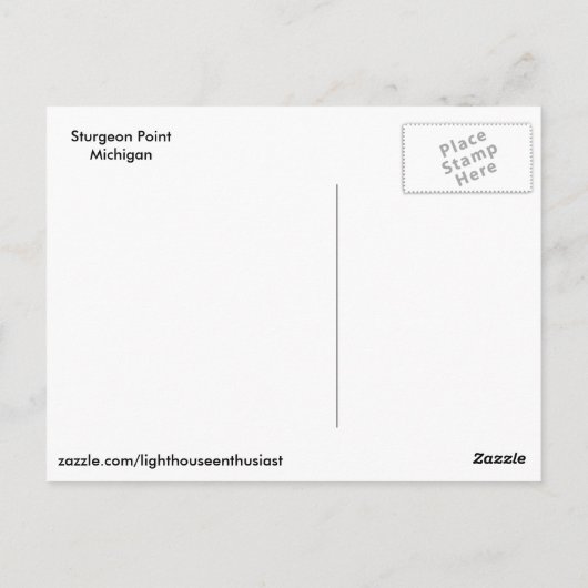 Sturgeon Point Briefkaart (Achterkant)