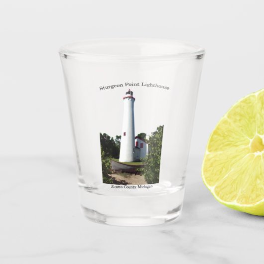 Sturgeon Point Lighthouder & boot shot glass Glas (Voorkant)