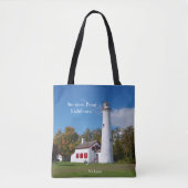 Sturgeon Point Lighthouse over de hele canvas tas (Voorkant)