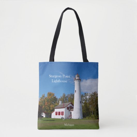 Sturgeon Point Lighthouse over de hele canvas tas (Voorkant)