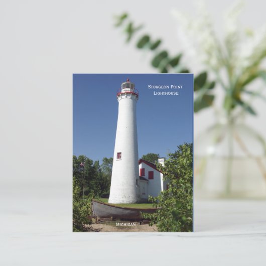 Sturgeon Point Lighthouse postkaart groot (Staand voorkant)