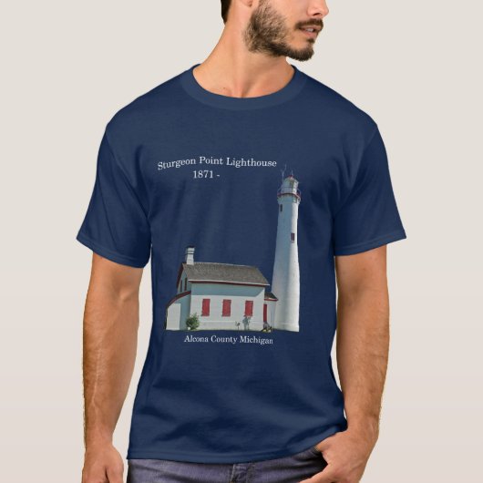 Sturgeon Point Lighthouse uitgesneden shirt donker (Voorkant)