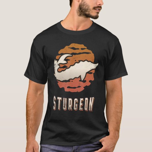 Sturgeon Retro Classic Animal Sunset T-shirt (Voorkant)