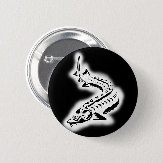 Sturgeon Tribal Glow Ronde Button 5,7 Cm (Voorkant /achterkant)