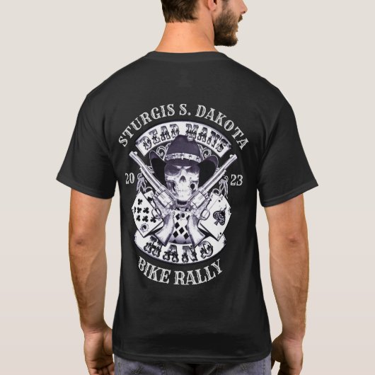 Sturgis Bike Rally 2023 Dead Mans Hand Cowboy T-shirt (Achterkant)