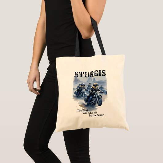 Sturgis Funny Prairie Dogs Biker Gang Western Tote Bag (Voorkant (product))