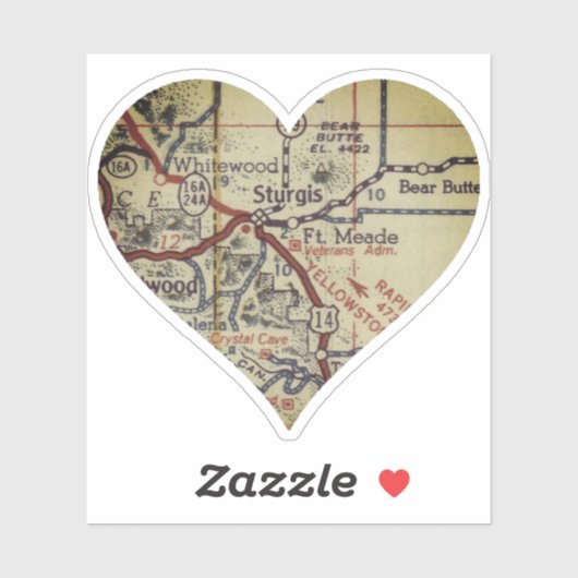 Sturgis  Map Sticker (Vel)