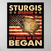 Sturgis Michigan Vlag van de Verenigde Staten 4 ju Poster (Voorkant)