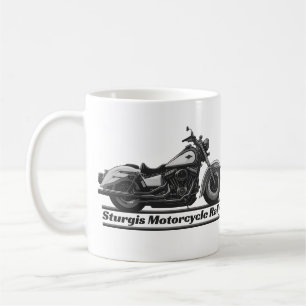 Sturgis Motorcycle Rally Zwart-wit Biker Koffiemok